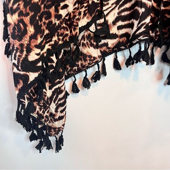 Bobbie Brooks Bundle of 2 Beach Pool Fringe edge Shawl Kimono Cardigan cover up - Picture 3 of 12